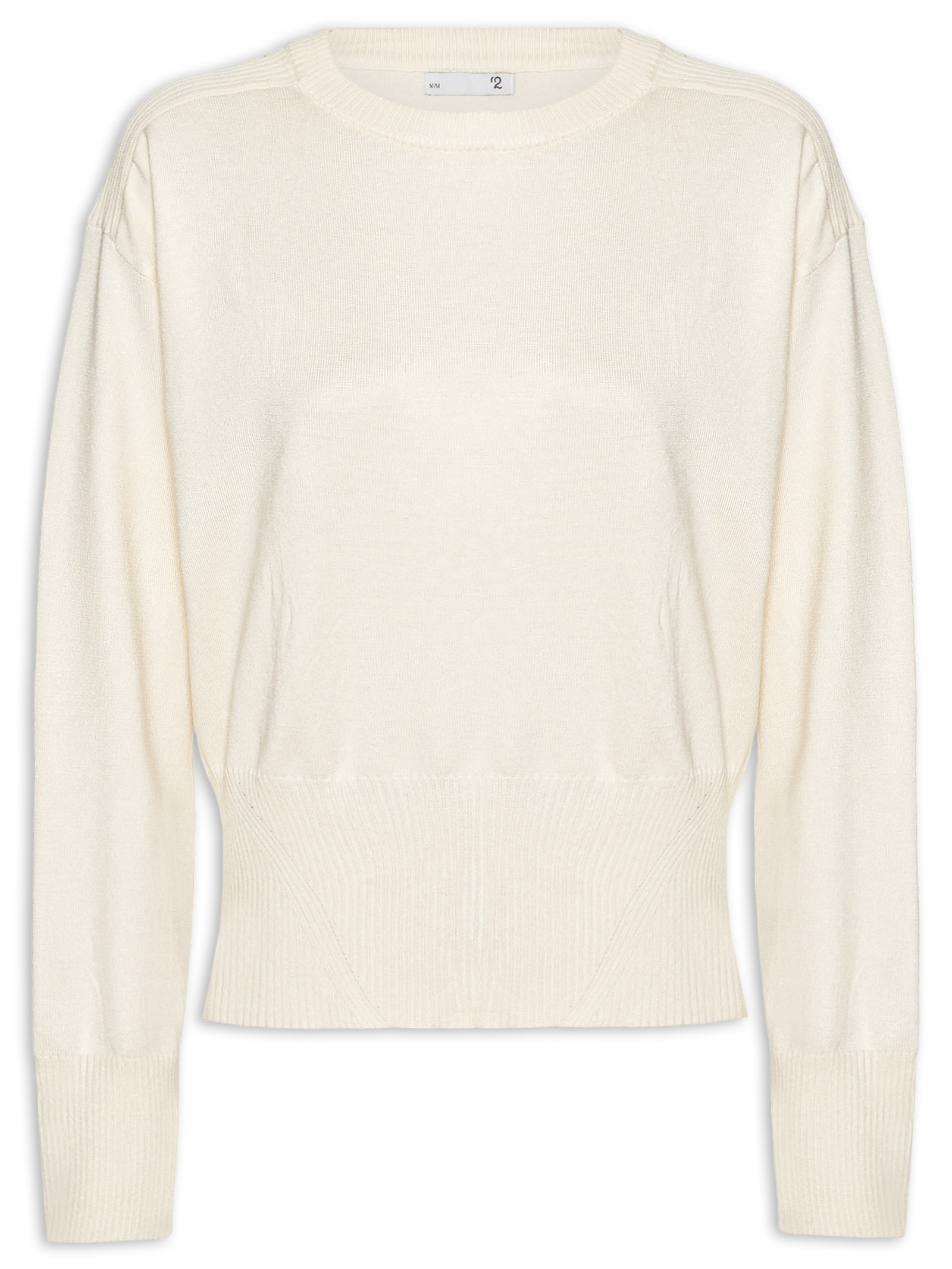 Blusa Feminina Barra Canelada Em Tricot Off White '2Essential