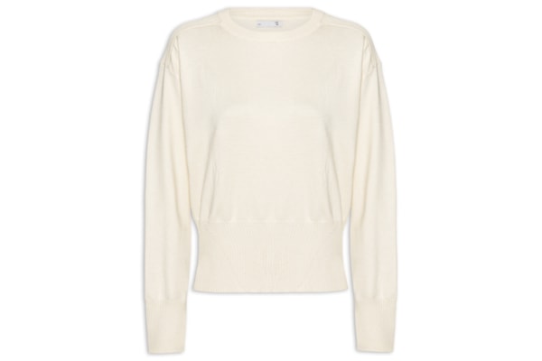 Blusa Feminina Barra Canelada Em Tricot - Off White