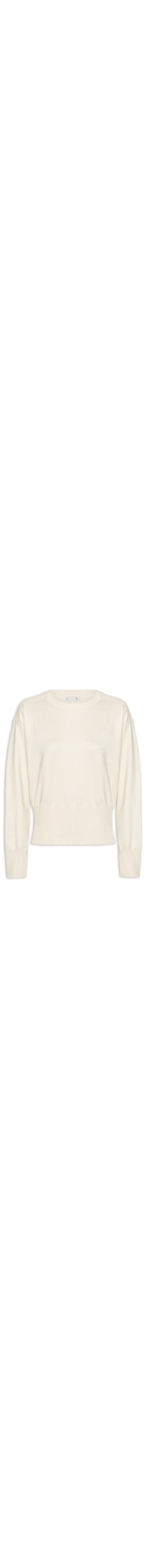 Blusa Feminina Barra Canelada Em Tricot - Off White