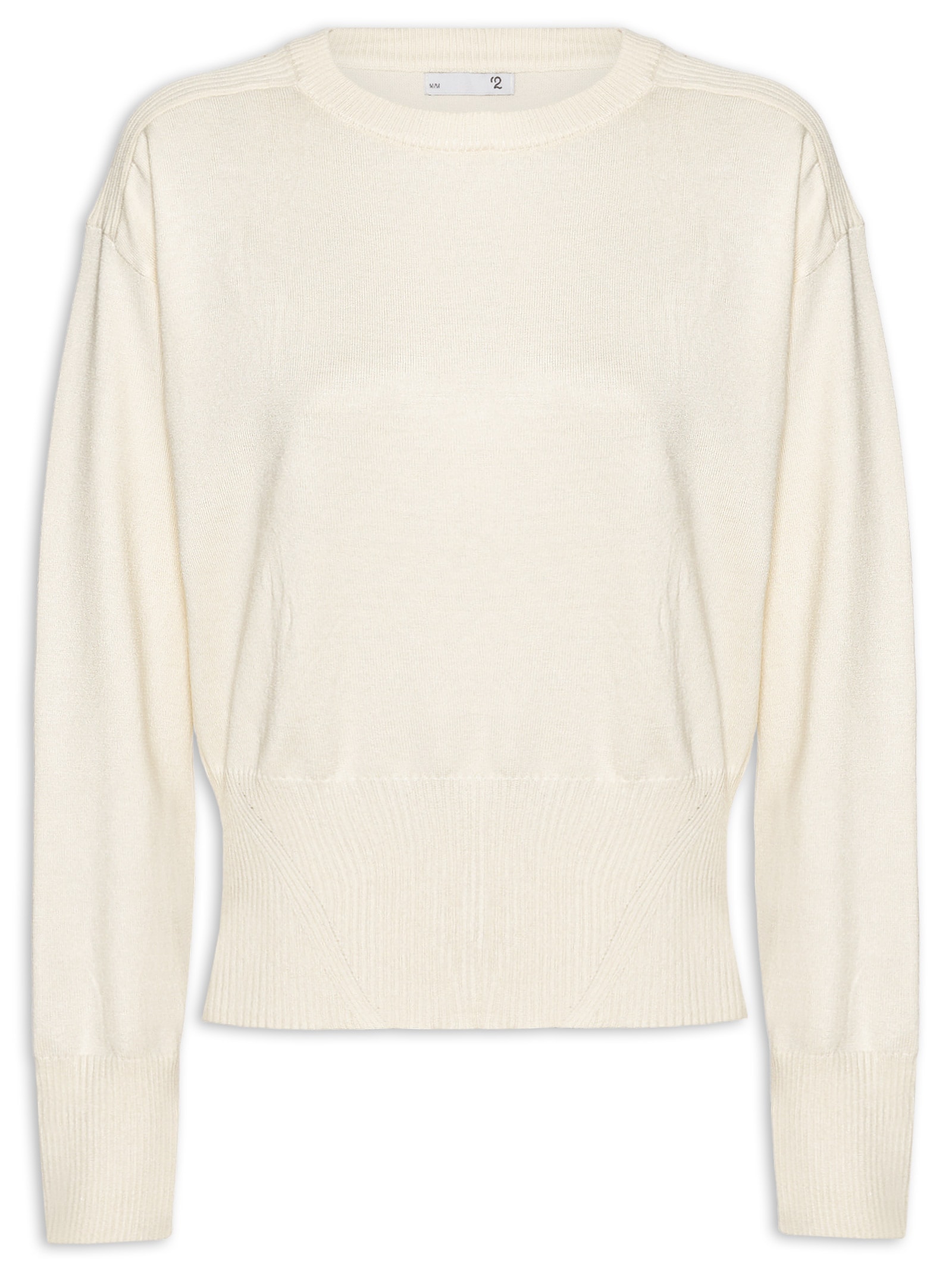 Blusa Feminina Barra Canelada Em Tricot Off White '2Essential