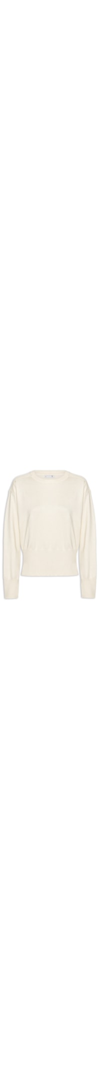 Blusa Feminina Barra Canelada Em Tricot - Off White