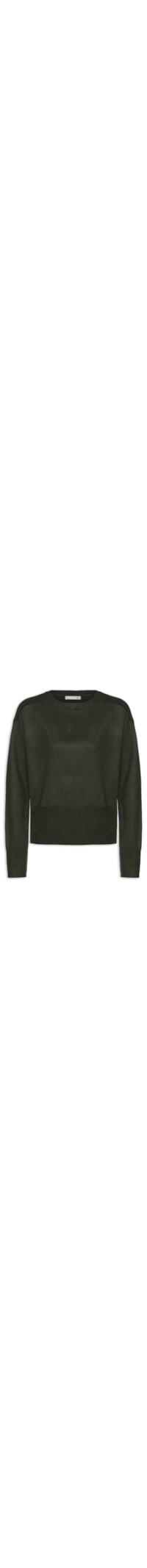 Blusa Feminina Barra Canelada Em Tricot - Verde