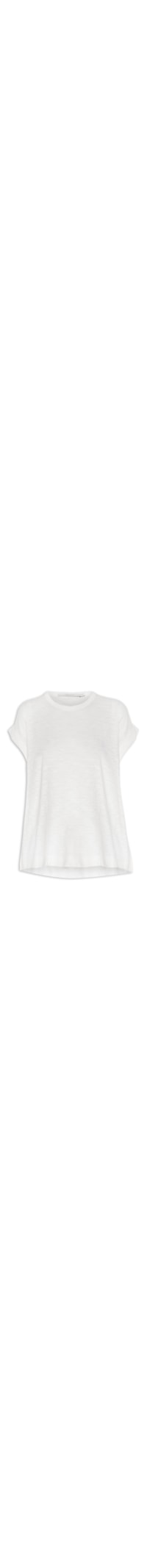 Blusa Feminina Barra Manga Dobrada - Branco