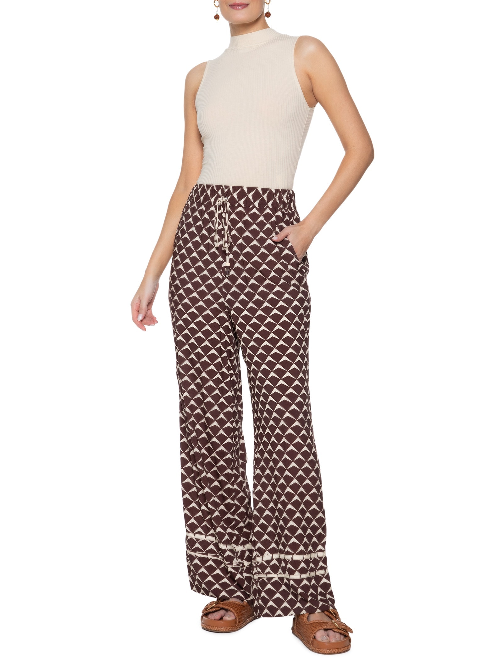 Blusa Feminina Básica Canelada Bege Dress To