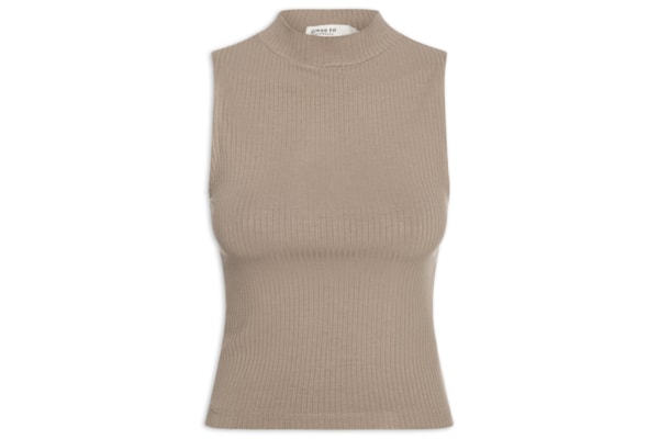 Blusa Feminina Básica Canelada - Cinza