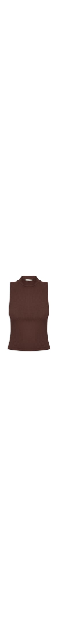 Blusa Feminina Básica Canelada - Marrom