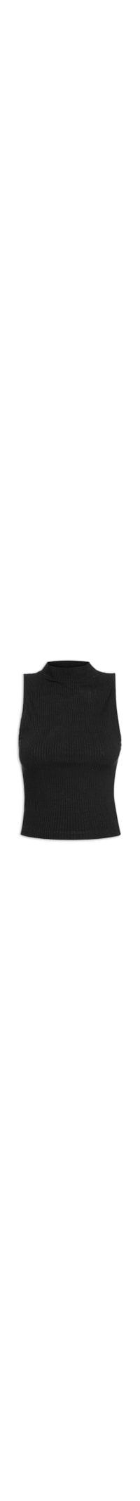 Blusa Feminina Básica Canelada - Preto