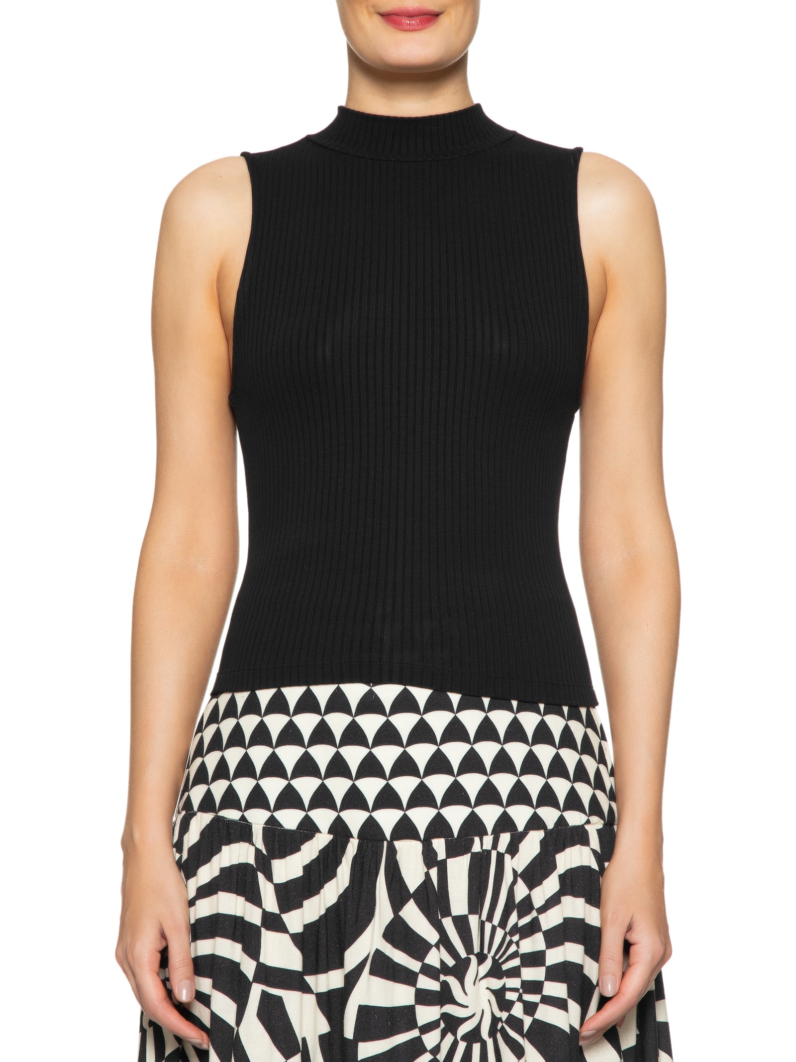 Blusa Feminina Básica Canelada Preto Dress To