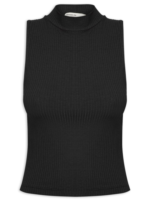 Blusa Feminina Básica Canelada – Preto