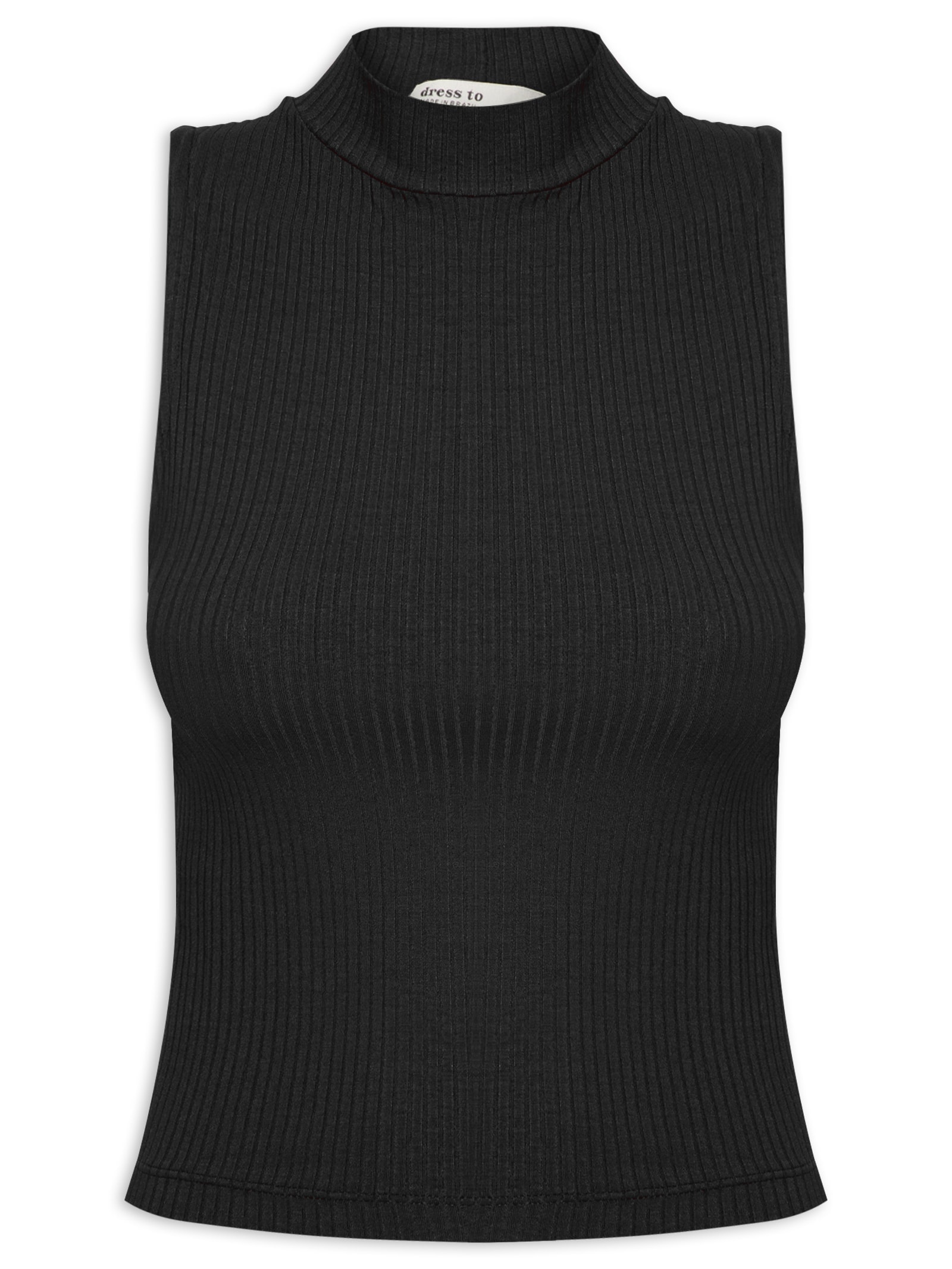 Blusa Feminina Básica Canelada Preto Dress To