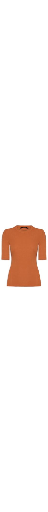 Blusa Feminina Básica Canelada Tricot Color - Laranja
