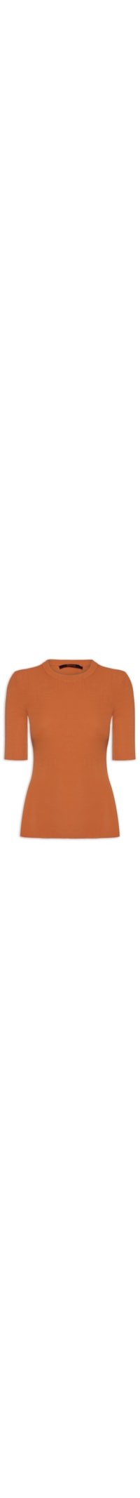 Blusa Feminina Básica Canelada Tricot Color - Laranja