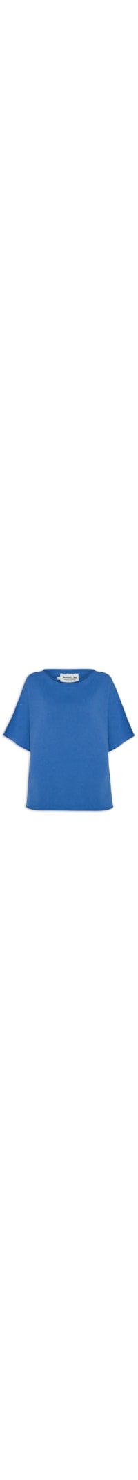 Blusa Feminina Básica Decote Canoa - Azul