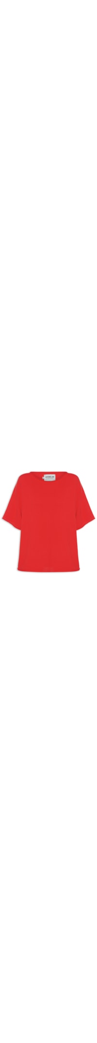 Blusa Feminina Básica Decote Canoa - Vermelho