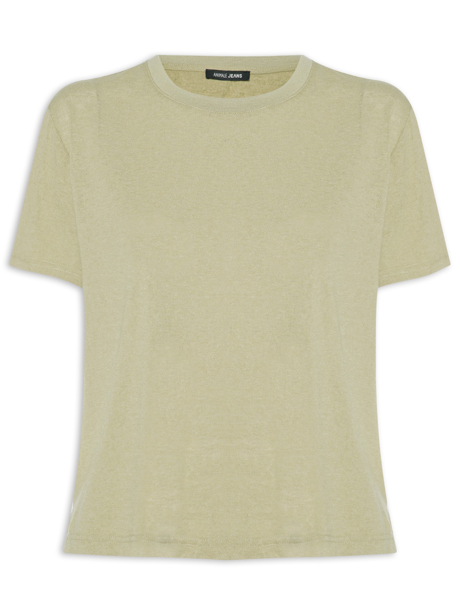 Blusa Feminina Básica Decote Redondo Verde Animale Jeans