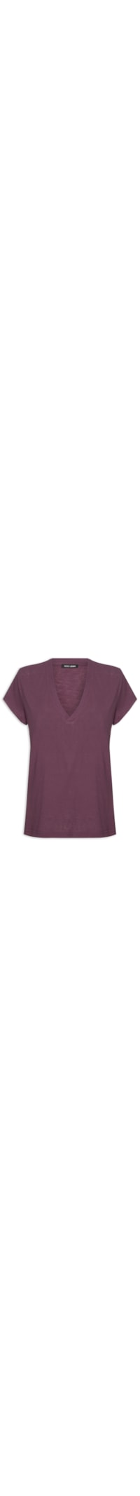 Blusa Feminina Básica Decote V - Roxo