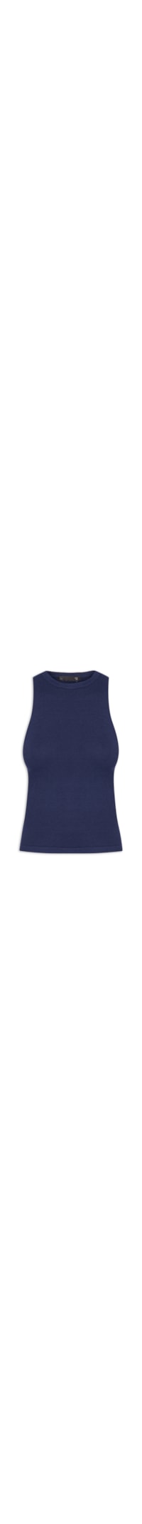 Blusa Feminina Básica Em Tricot - Azul