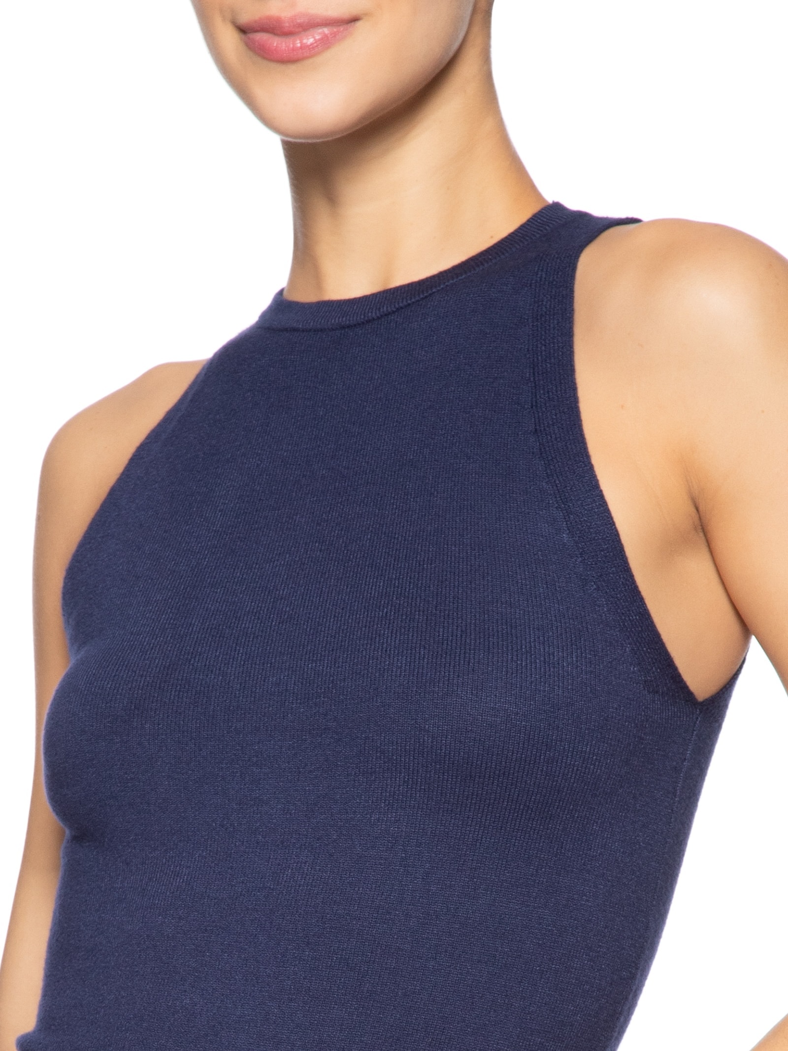 Blusa Feminina Básica Em Tricot Azul '2Essential