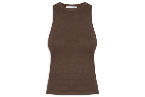 Blusa Feminina Básica Em Tricot - Marrom 