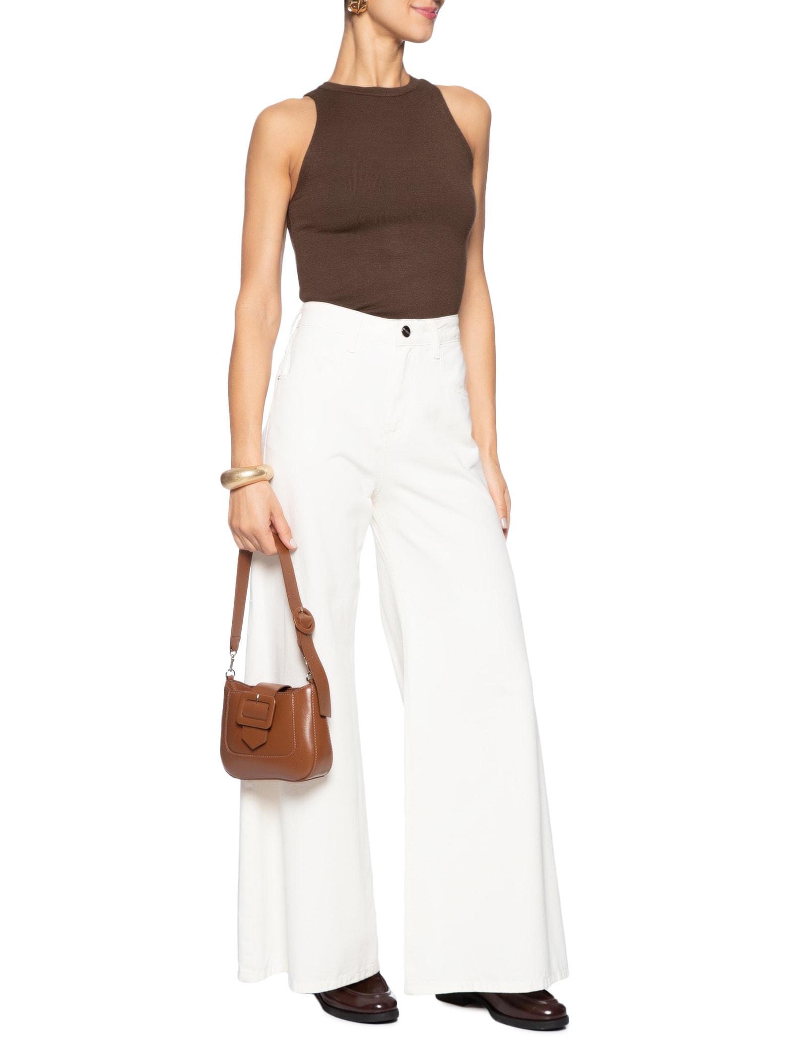 Blusa Feminina Básica Em Tricot Marrom  '2Essential