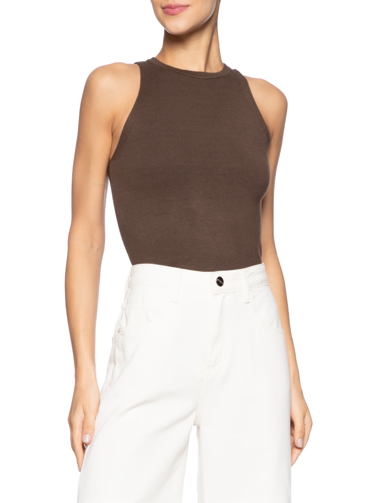 Blusa Feminina Básica Em Tricot Marrom  '2Essential