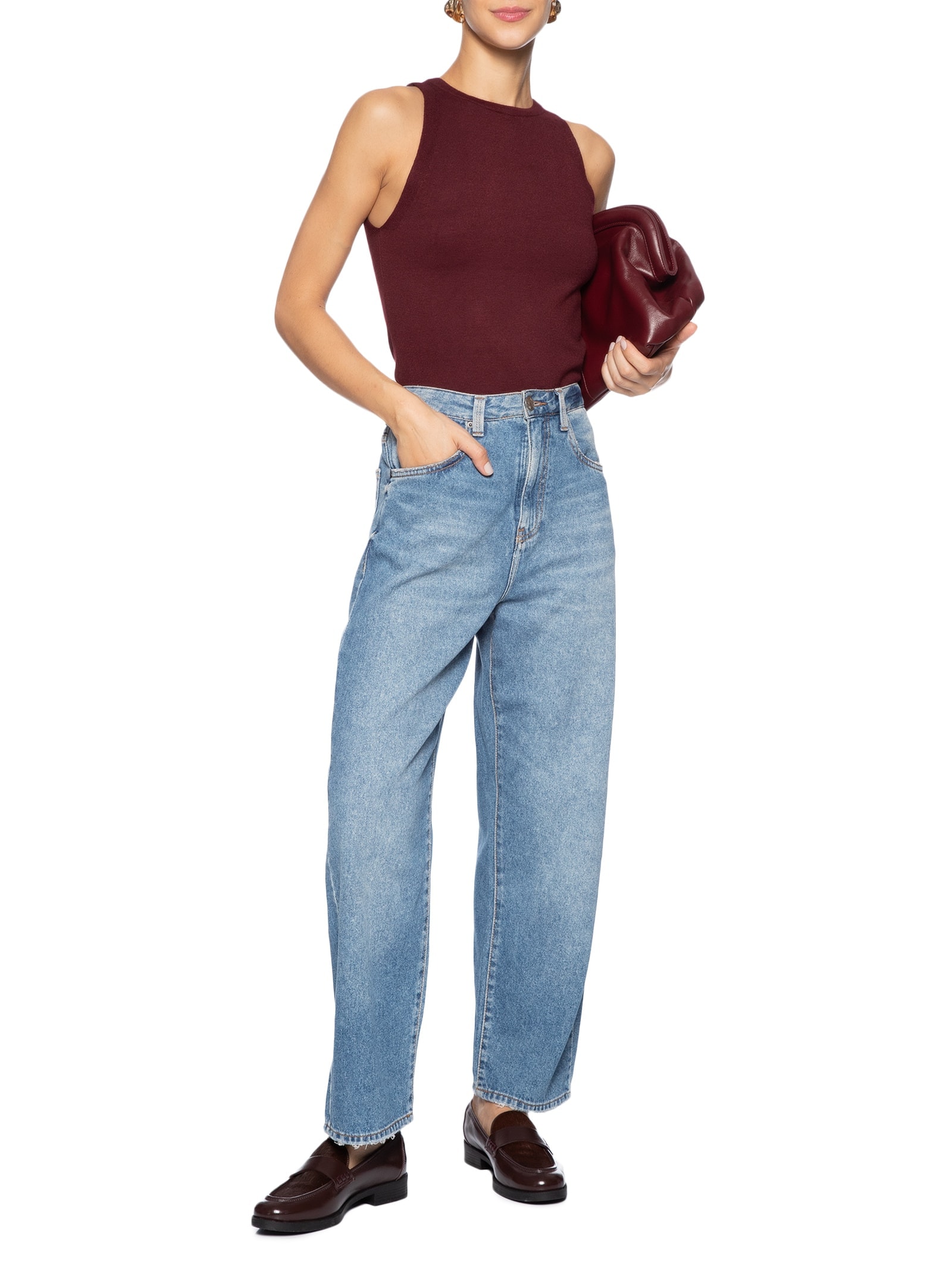 Blusa Feminina Básica Em Tricot Vinho '2Essential