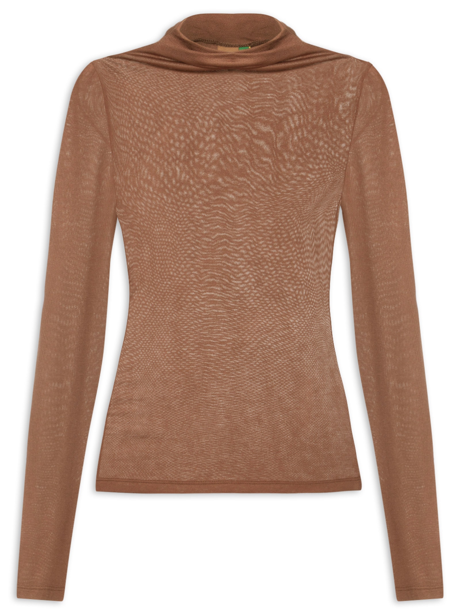 Blusa Feminina Básica Manga Longa Marrom Farm