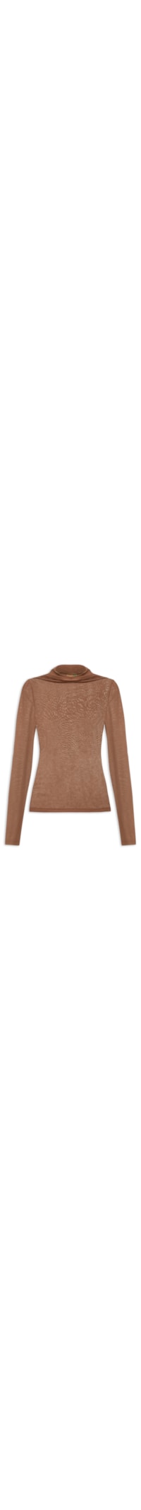 Blusa Feminina Básica Manga Longa - Marrom