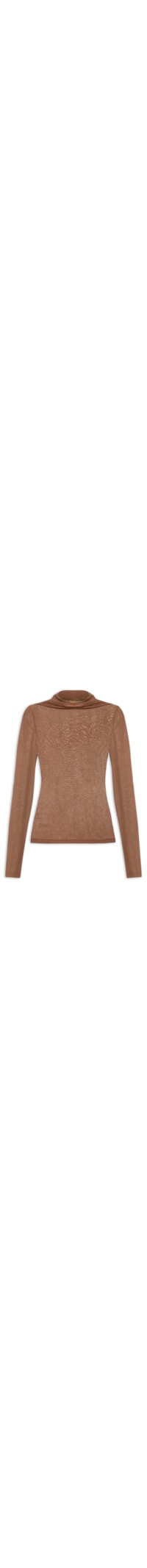 Blusa Feminina Básica Manga Longa - Marrom