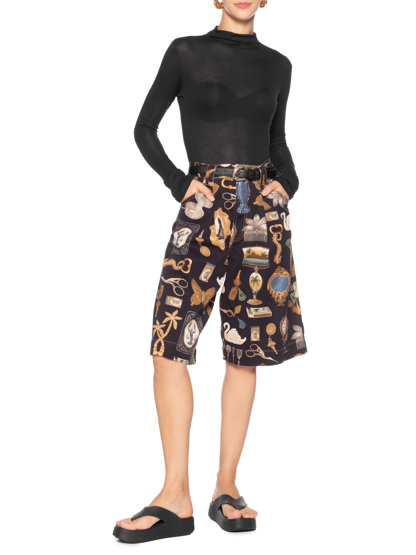 Blusa Feminina Básica Manga Longa Preto Farm