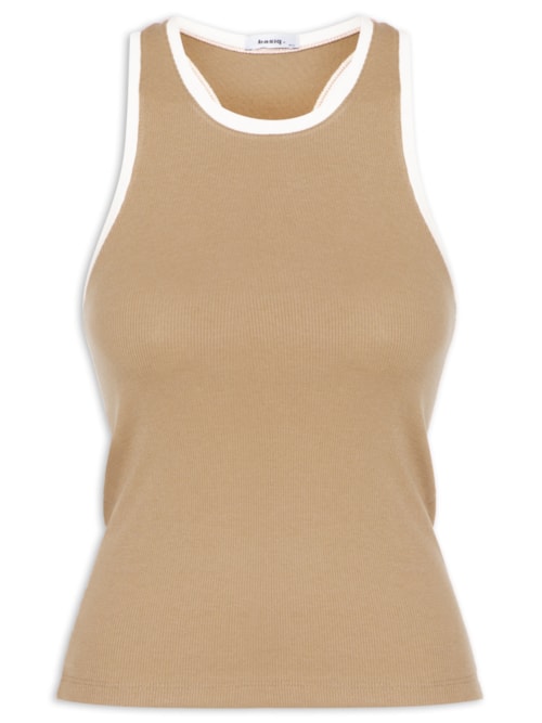 Blusa Feminina Básica Sem Manga – Marrom