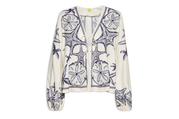 Blusa Feminina Bata Amarração Aventureiro - Branco