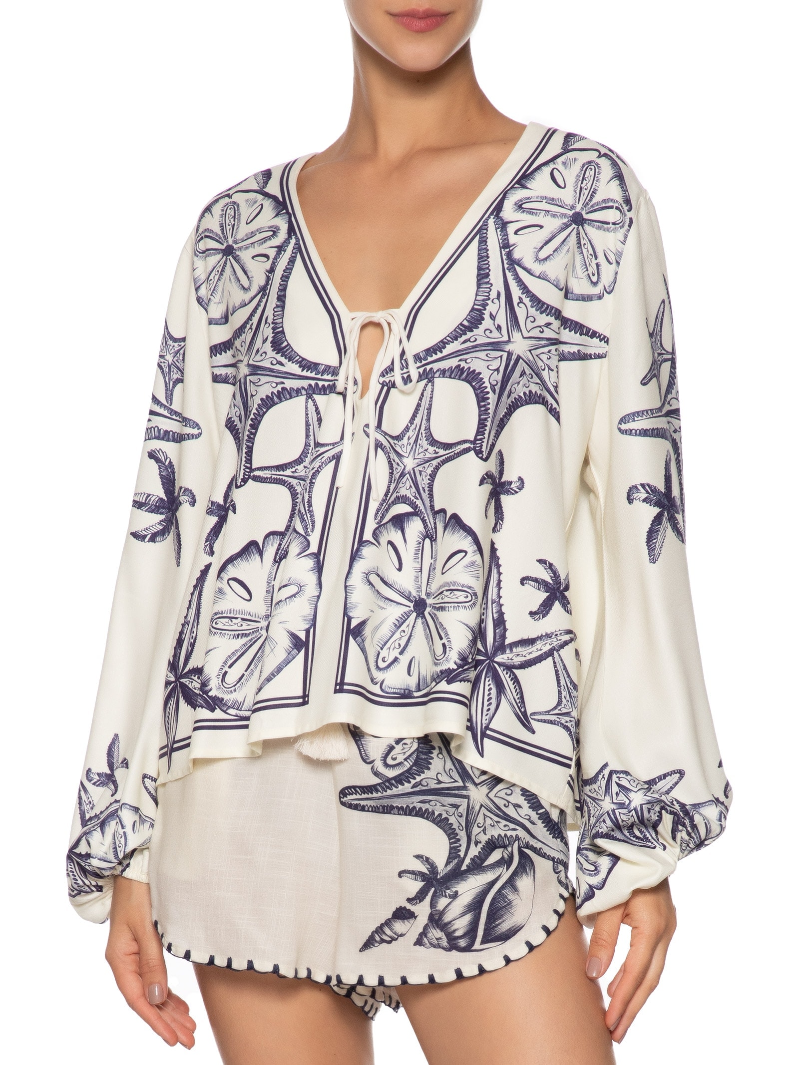 Blusa Feminina Bata Amarração Aventureiro Branco Farm