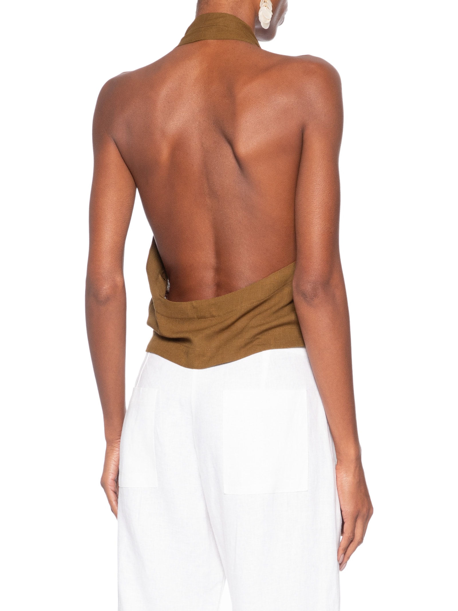 Blusa Feminina Bianca Porto Marrom Panô