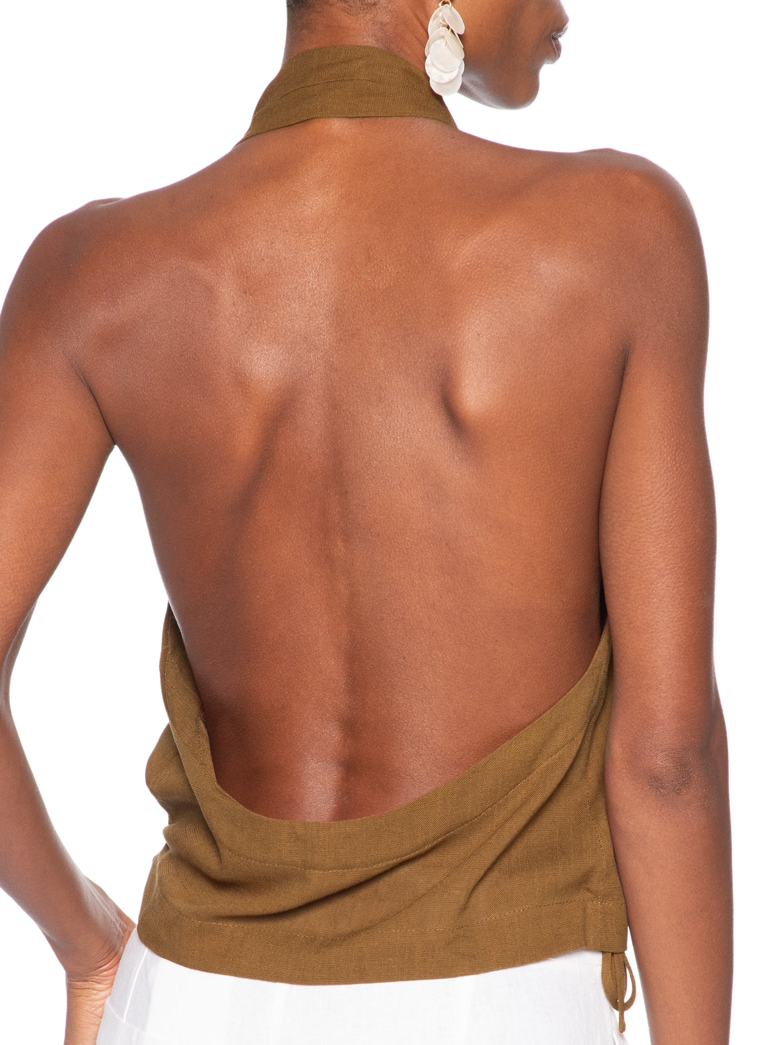 Blusa Feminina Bianca Porto Marrom Panô
