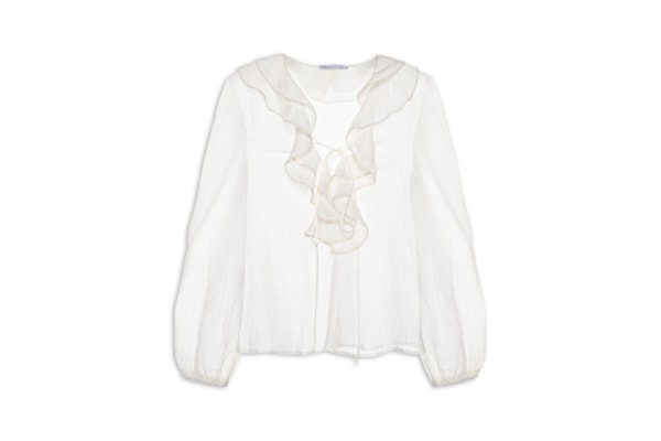 Blusa Feminina Boho Com Babados - Off White
