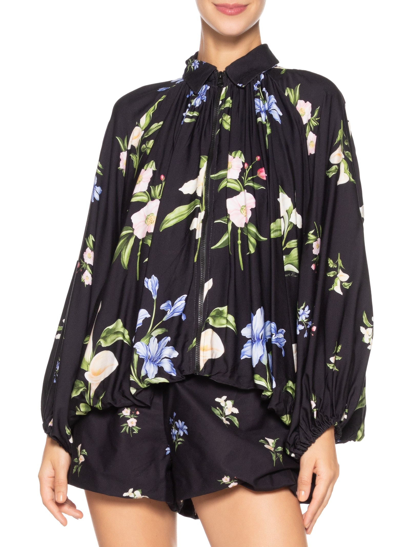 Blusa Feminina Bomber Balonê Água De Flor Preto Farm