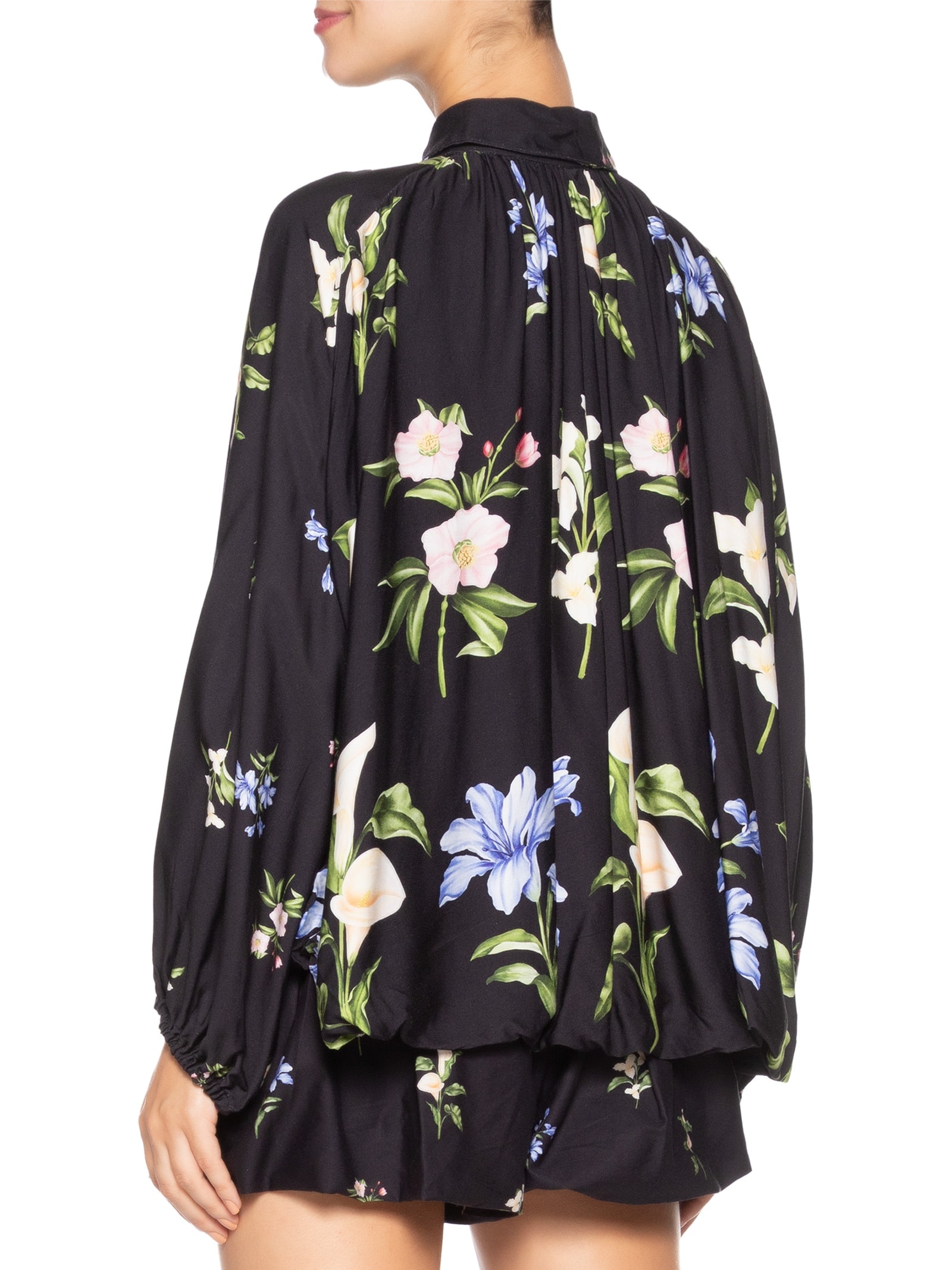 Blusa Feminina Bomber Balonê Água De Flor Preto Farm