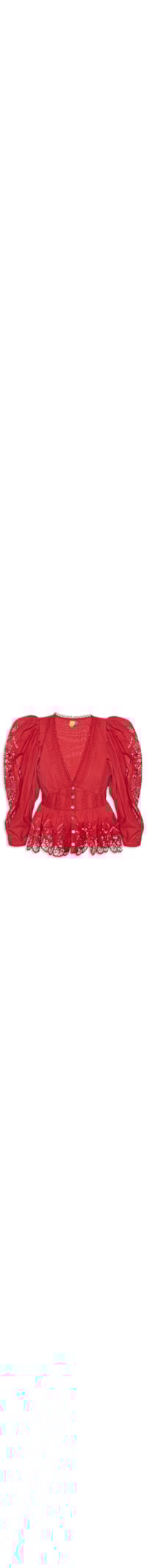 Blusa Feminina Bordada Corações - Vermelho