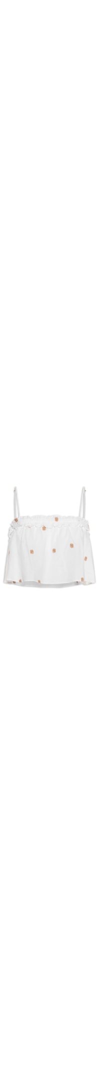 Blusa Feminina Bordada Decote Reto - Branco