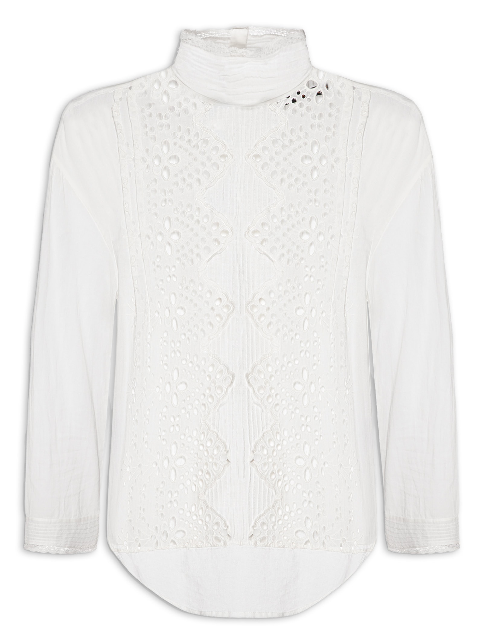 Blusa Feminina Bordada Gola Alta Branco Animale