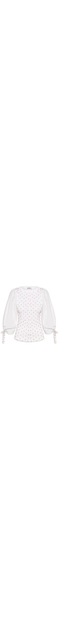Blusa Feminina Bordada Manga Bufante - Off White
