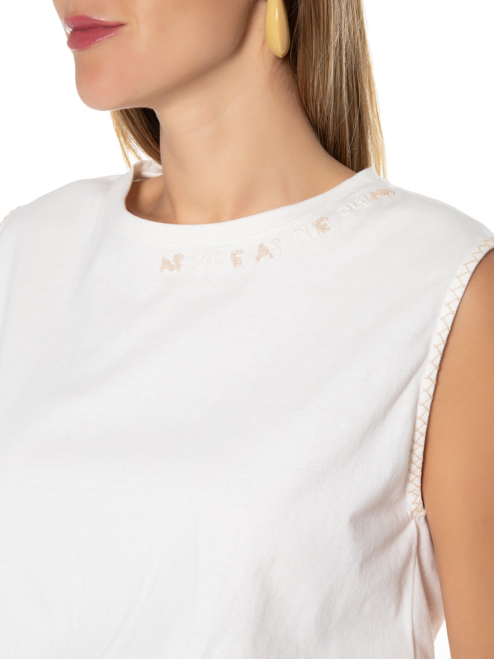 Blusa Feminina Bordado Marinheiro Off White Dress To