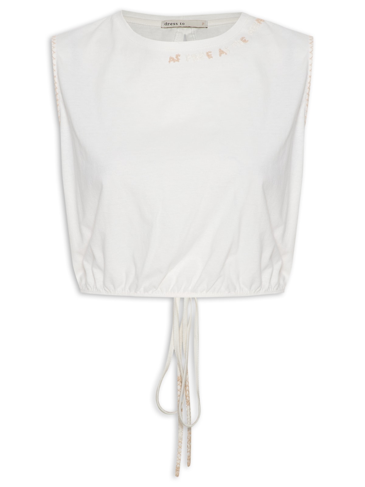 Vista 2 Blusa Feminina Bordado Marinheiro - Off White NATURAIS NATURAIS