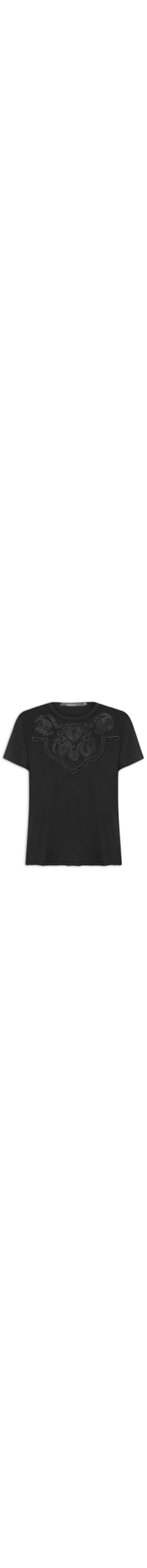 Blusa Feminina Bordado Rechilieur - Preto
