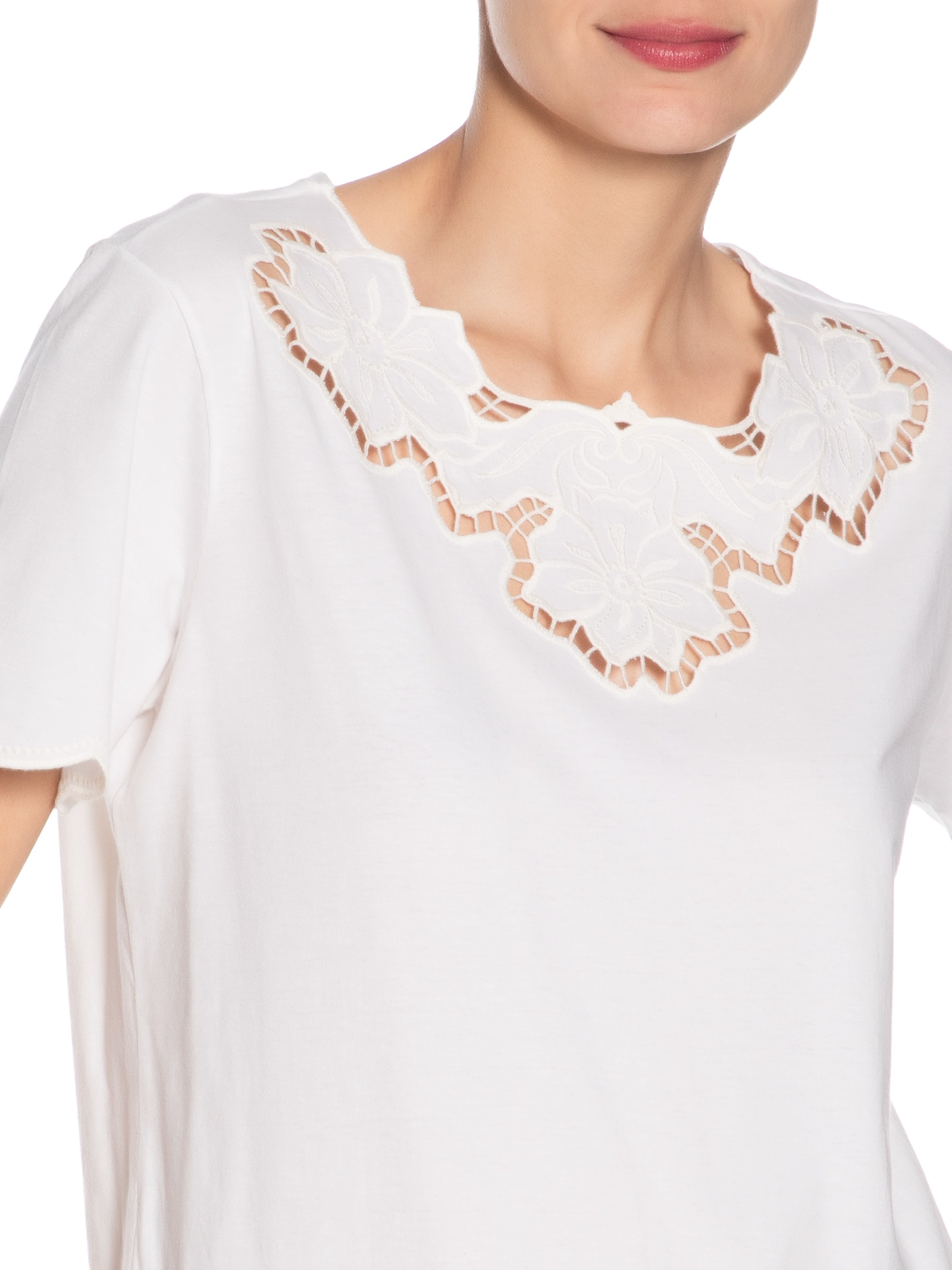 Blusa Feminina Bordado Richilieu Branco Maria Filó