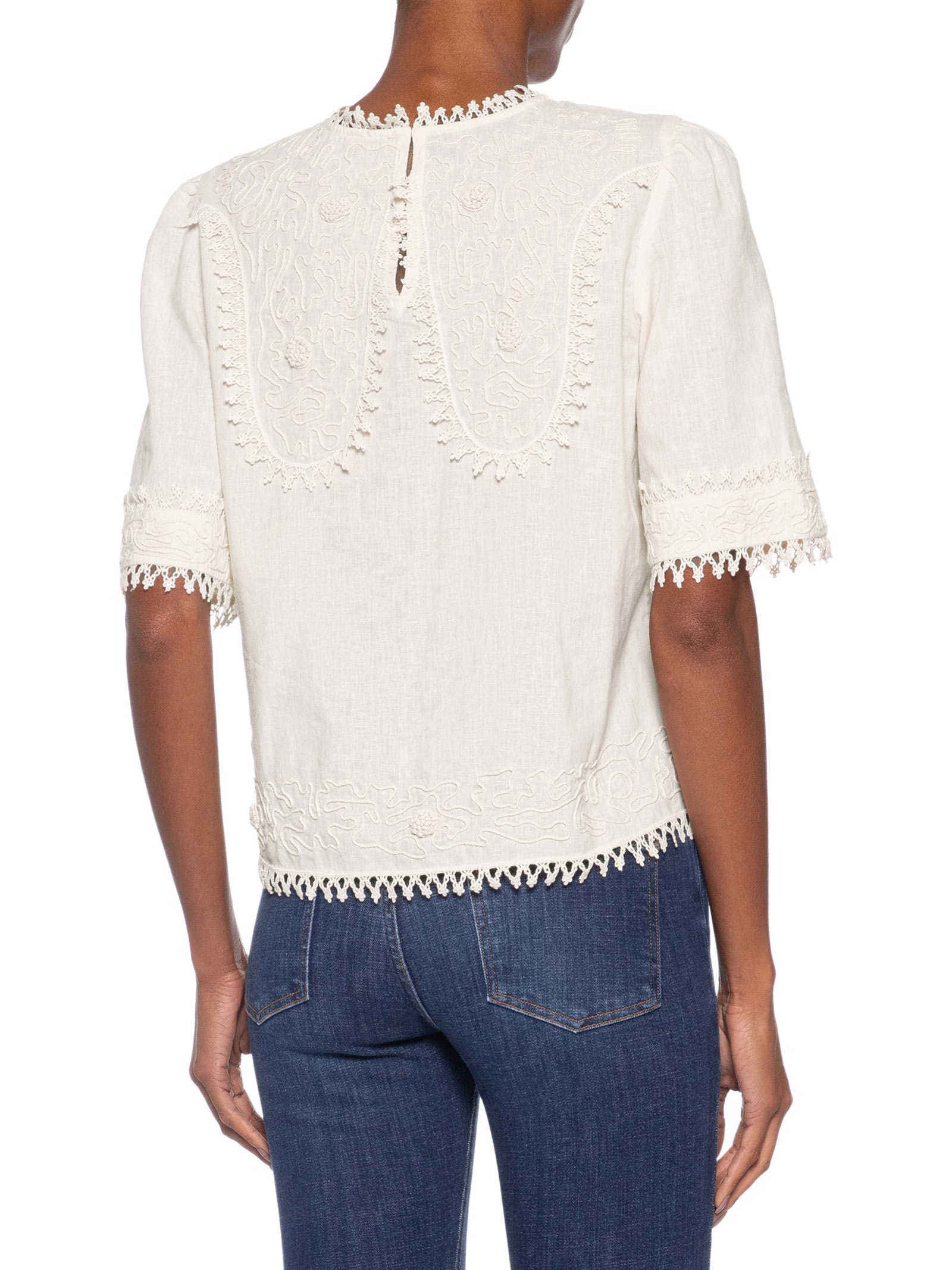 Blusa Feminina Bordados Aplicados Bege Animale
