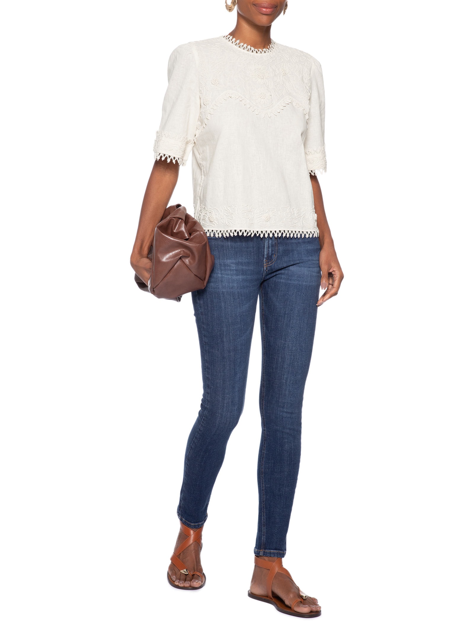 Blusa Feminina Bordados Aplicados – Bege Animale