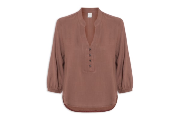 Blusa Feminina Botões - Marrom