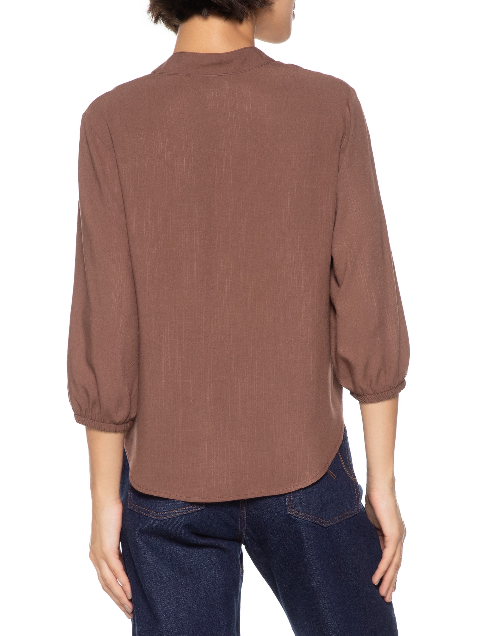 Blusa Feminina Botões Marrom Hering